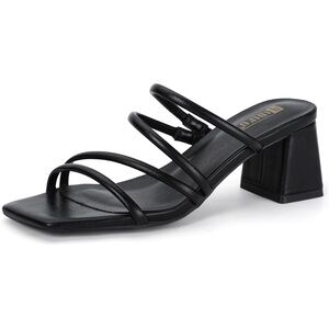 NWT IDIFU IN2 Strappy Square Toe Low Chunky Block Heels